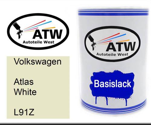 Volkswagen, Atlas White, L91Z: 500ml Lackdose, von ATW Autoteile West.